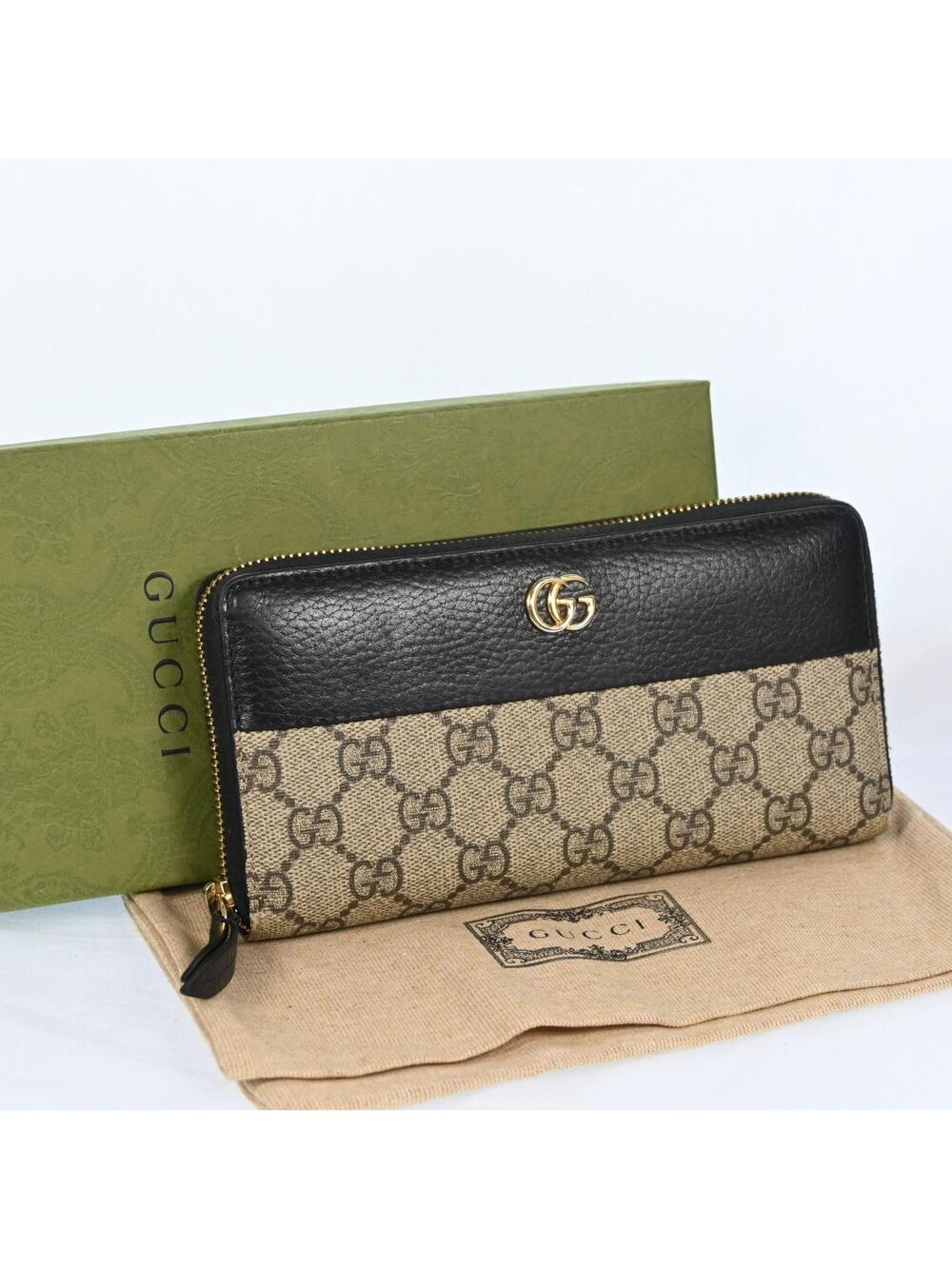 Auth Gucci Gg Marmont Round Zipper Long #196282G32B